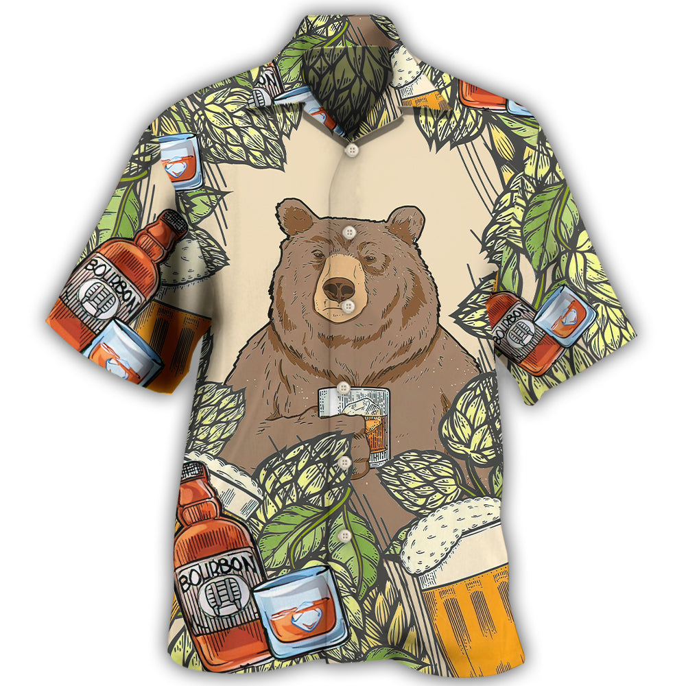 Bear I Drink Bourbon – Hawaiian Shirt