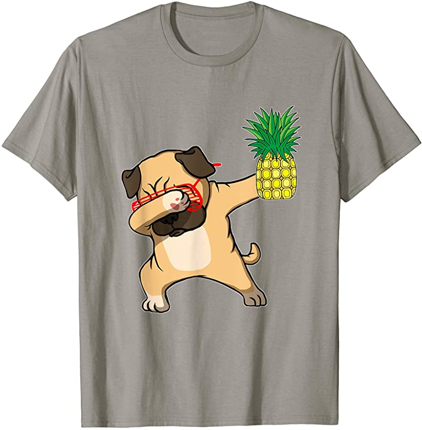 Dabbing Pug Puppy Dog Pineapple Aloha Hawaiian Gift T-Shirt