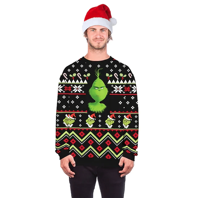 The Grinch Christmas 3D Ugly Thicken Sweaters Gingri34