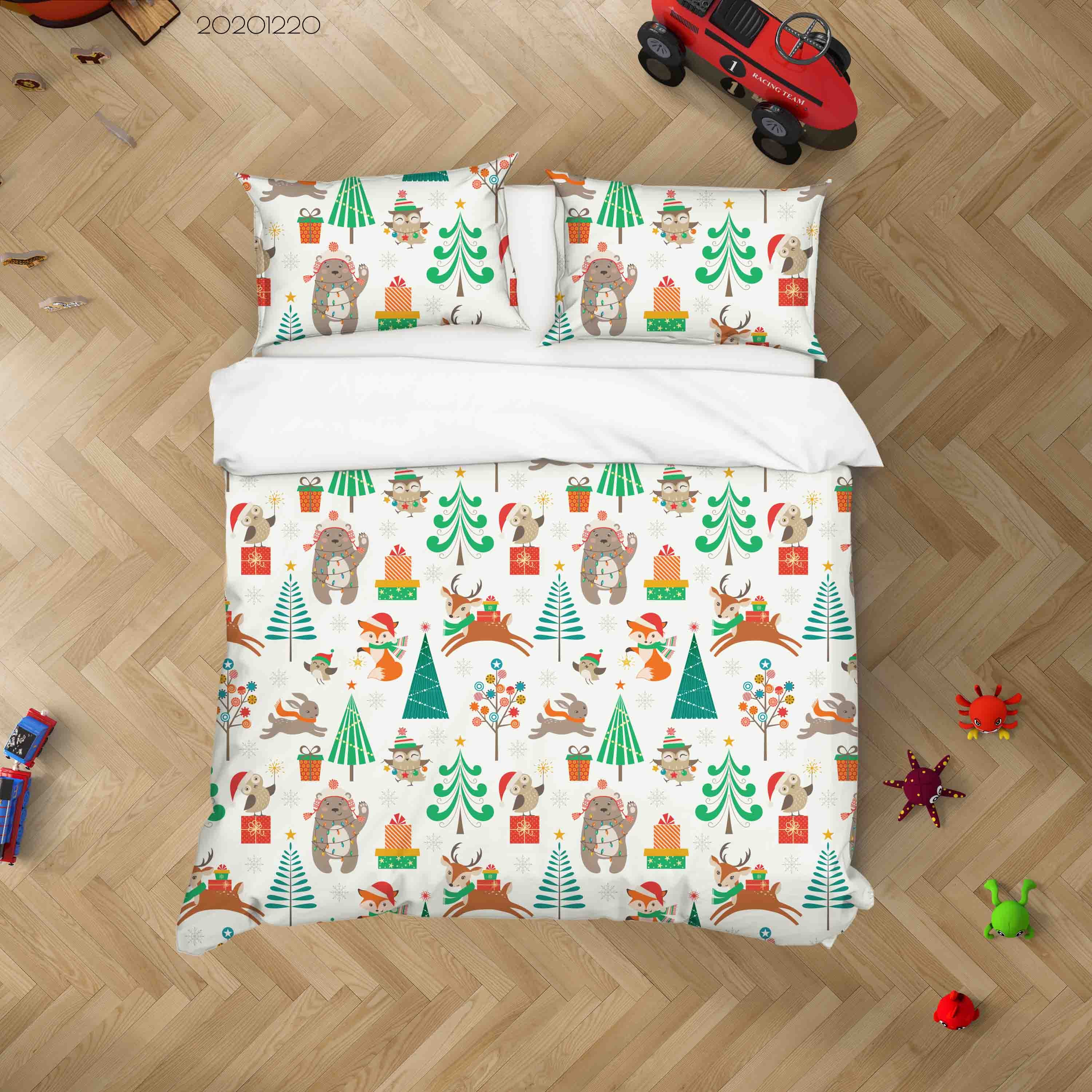 3D Hand Drawn Animal Bear Forest Quilt Cover Set Bedding Set Duvet Cover Pillowcases 71