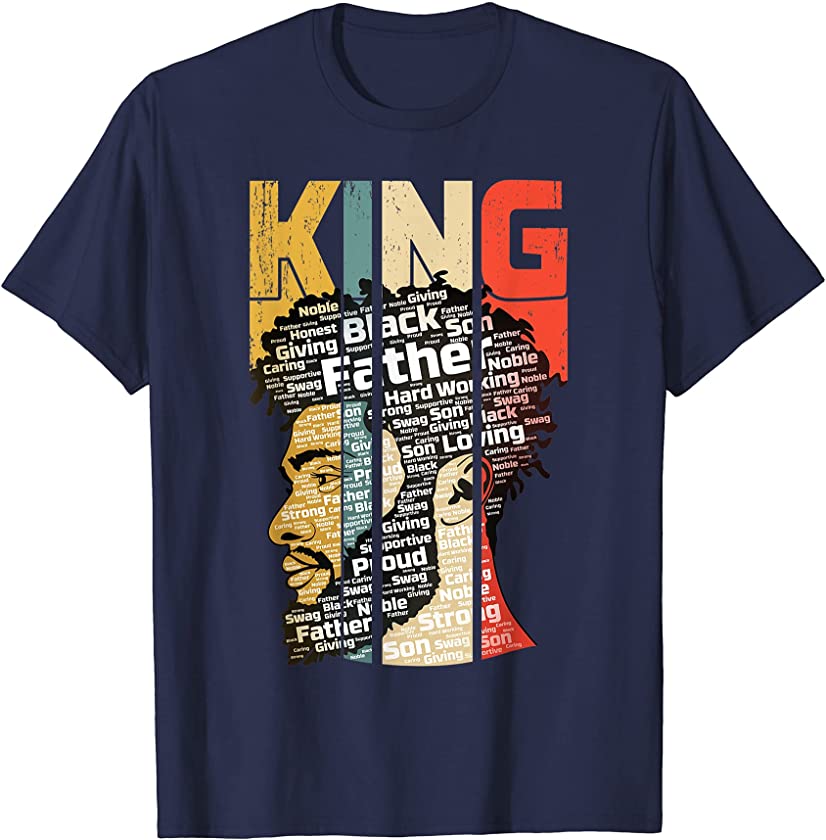 Black King African American Natural Afro Juneteenth Father T-Shirt