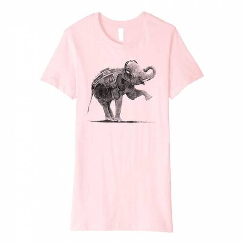 Womens Musical Dancing Baby Elephant Dorm Nightshirt Sleep T Shirt