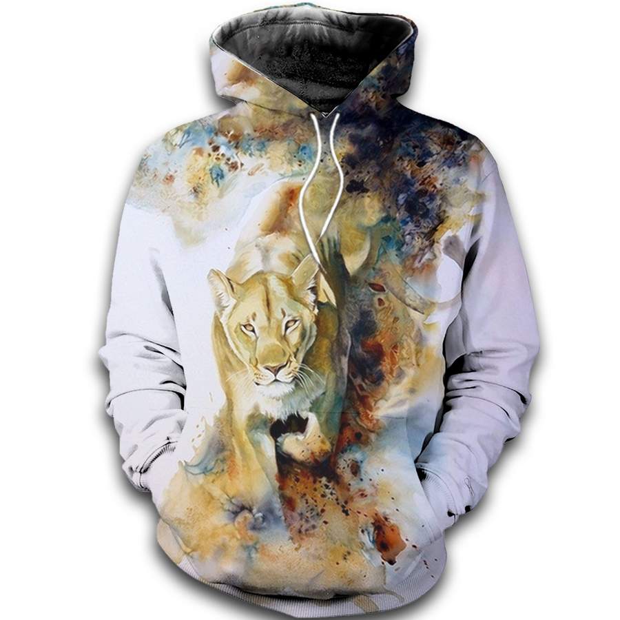 3D All Over Printed Painting Lion Shirts and Shorts