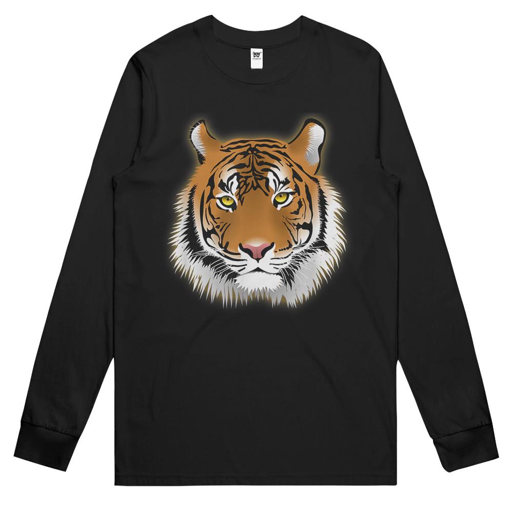 Year Of The Tiger 2022 Tiger Growling Mouth Open Bengal Men Long Sleeve T Shirts