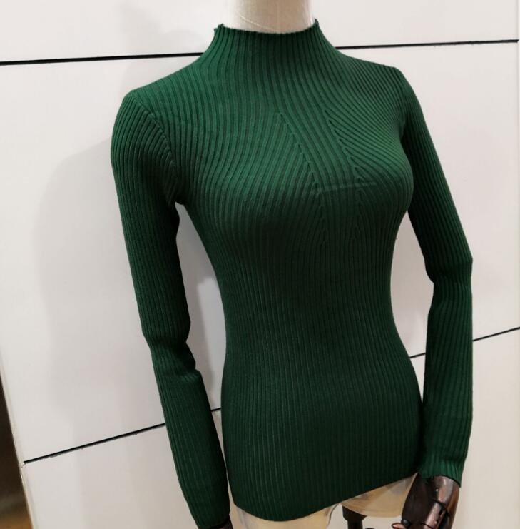 2021 Spring Autumn Slim Turtleneck Ribbed Knitted pull Sweater Shirts Top Femme Korean Women Long Sleeve warm pullover clothes alx