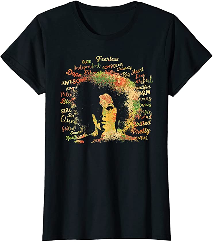 Womens Juneteenth Black Woman Black History Afro Melanin Queen T-Shirt