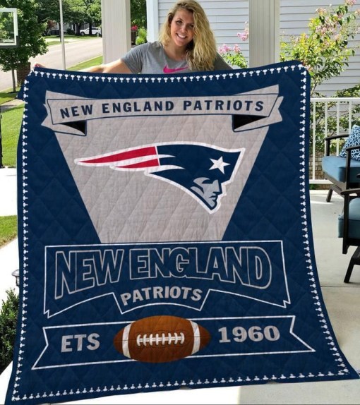 New England Patriots Logo Premium Quilt Gift For Fan