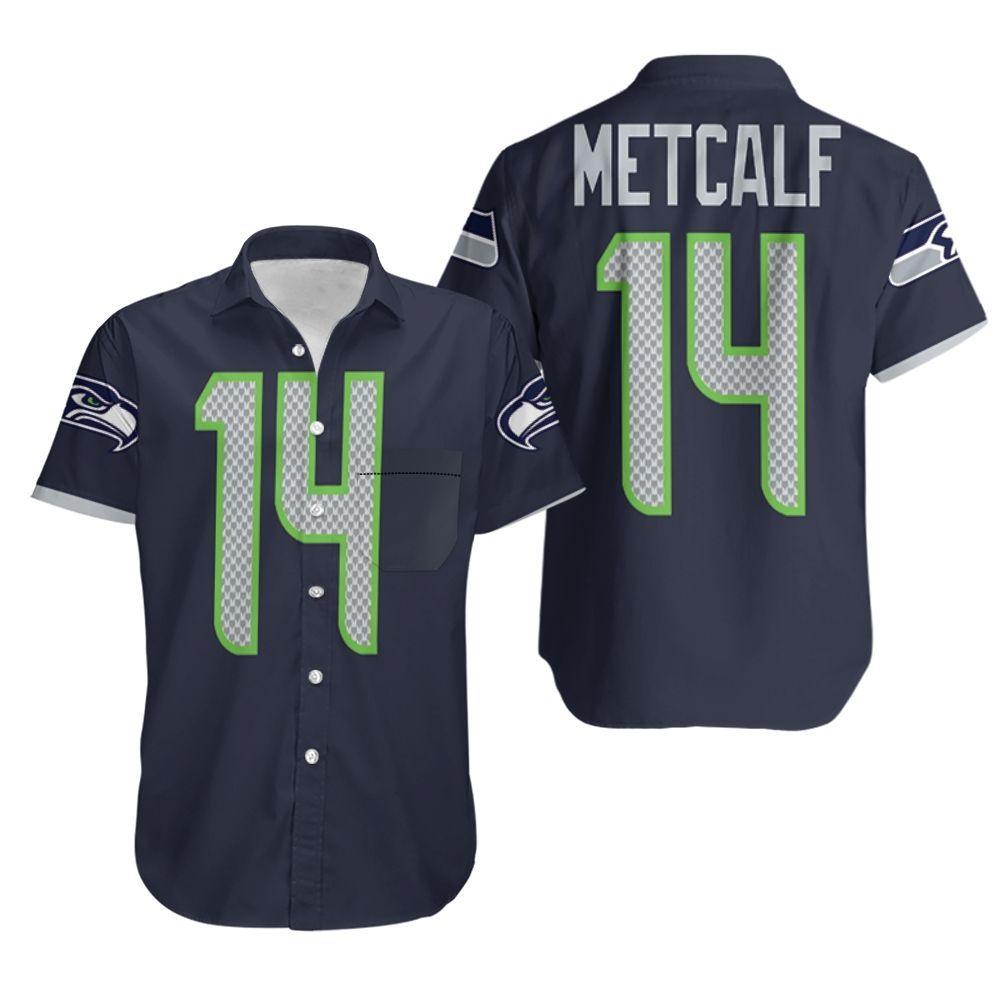 Beach Shirt Seattle Seahawks D K Metcalf Limited Navy 100Th Season Jersey Inspired Style Hawaiian Shirt