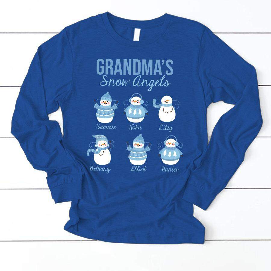 Grandma’s Snow Angels – Christmas | Personalized Long Sleeve T-Shirt