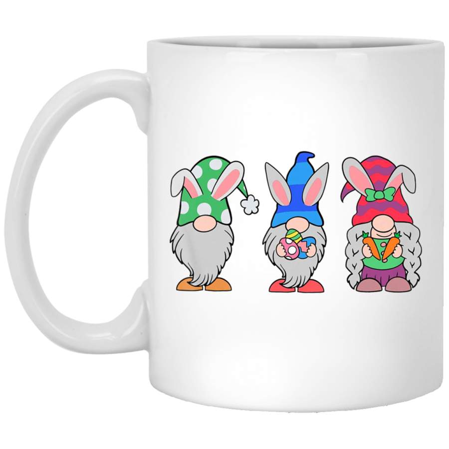 Nordic Gnomes Bunny Ears Rabbit Egg Hunting Easter Day Gift 11oz 15oz White Mug Happy Easter Day Funny Colors Eggs Bunny Ears Peeps Cute