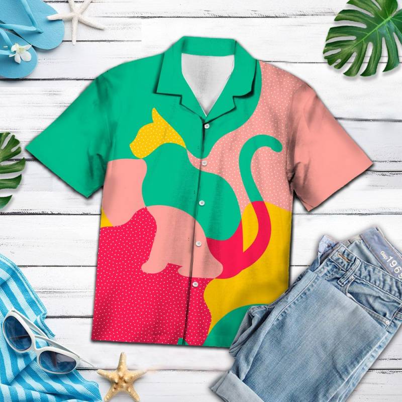 Amazing Colorful Cat Hawaii Shirt Ha86665