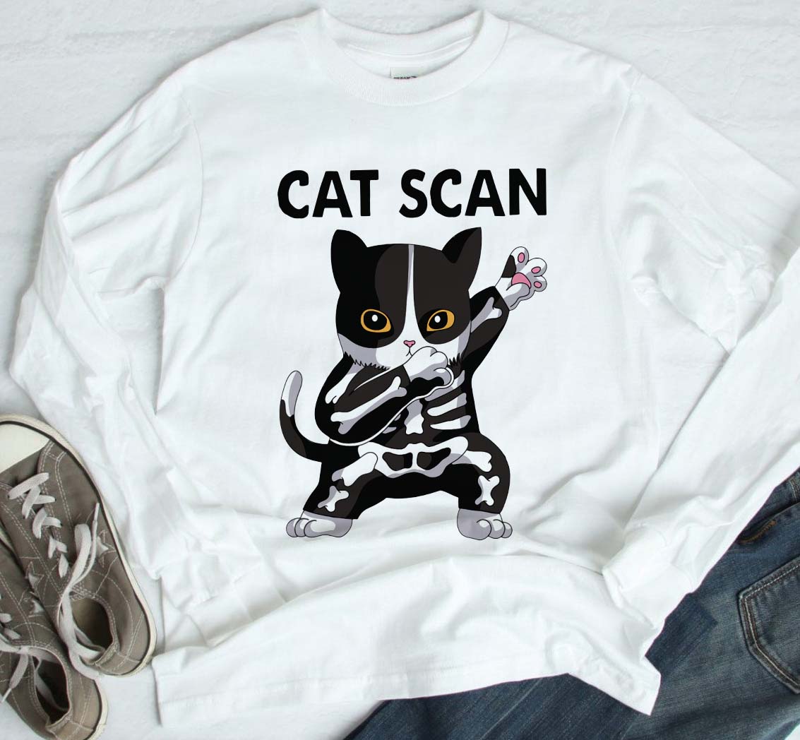 Cat Scan Cat Xray Skeleton Funny Cute Gift For Cat Lovers Standard Crew Neck Sweatshirt