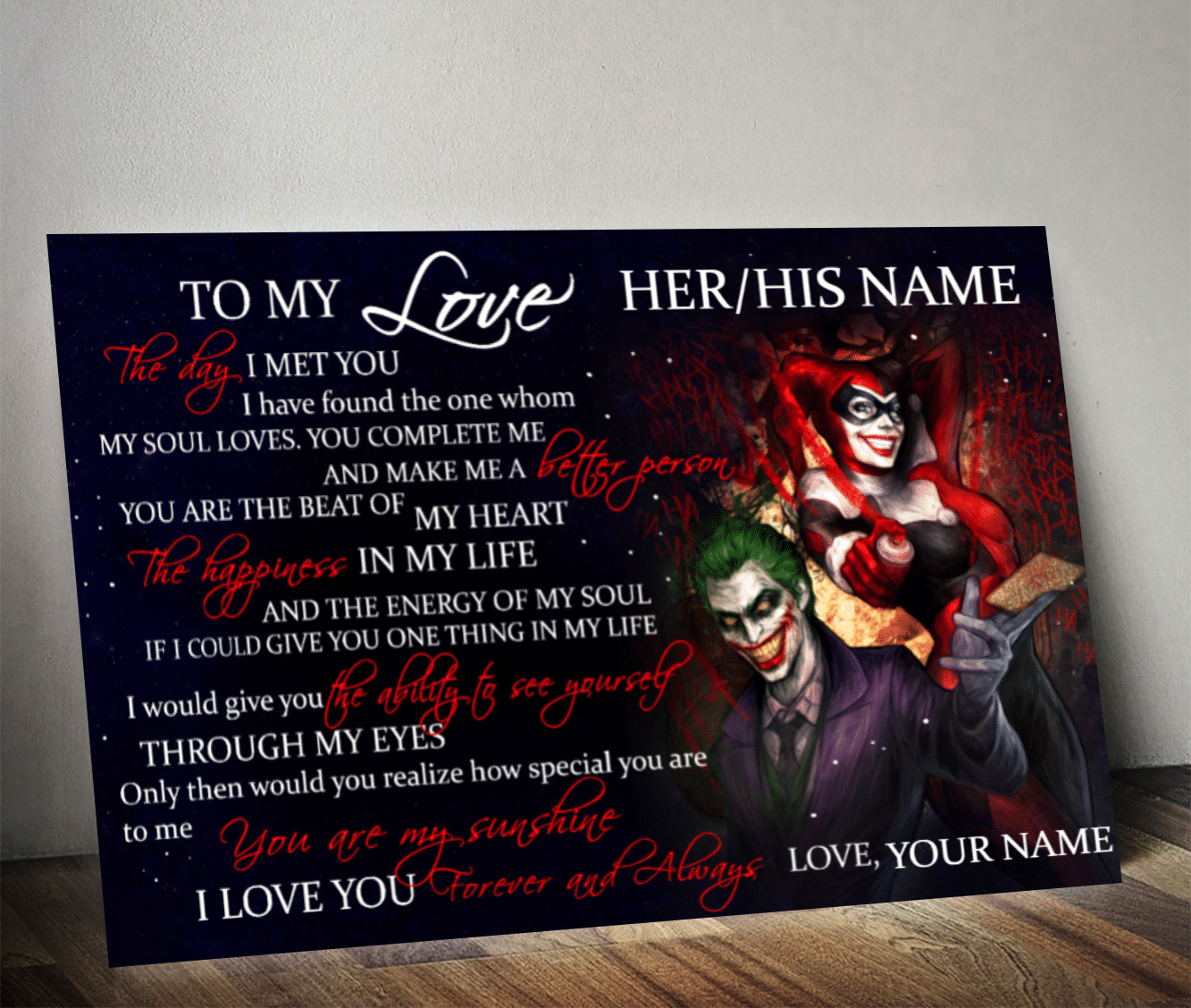 Joker My Sunshine Once Upon A Time CC customized poster, personalized love gift for your love