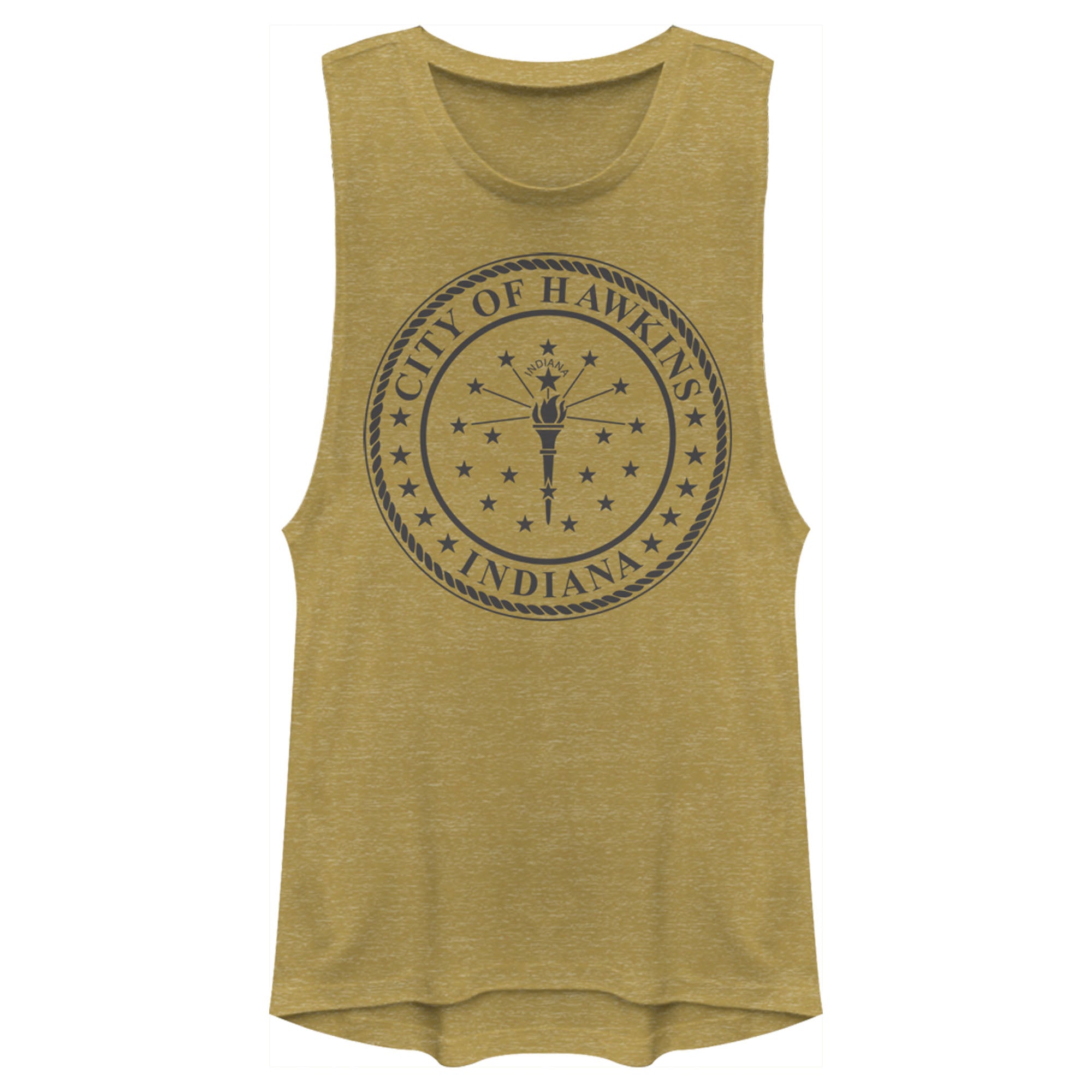 Stranger Things Junior’S City Of Hawkins Crest  Festival Muscle Tee