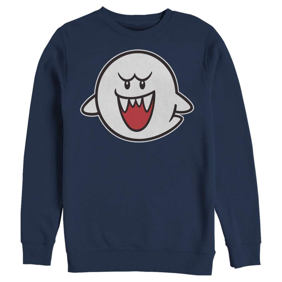 Nintendo Men’s Mario Boo Ghost Sweatshirt Navy Blue