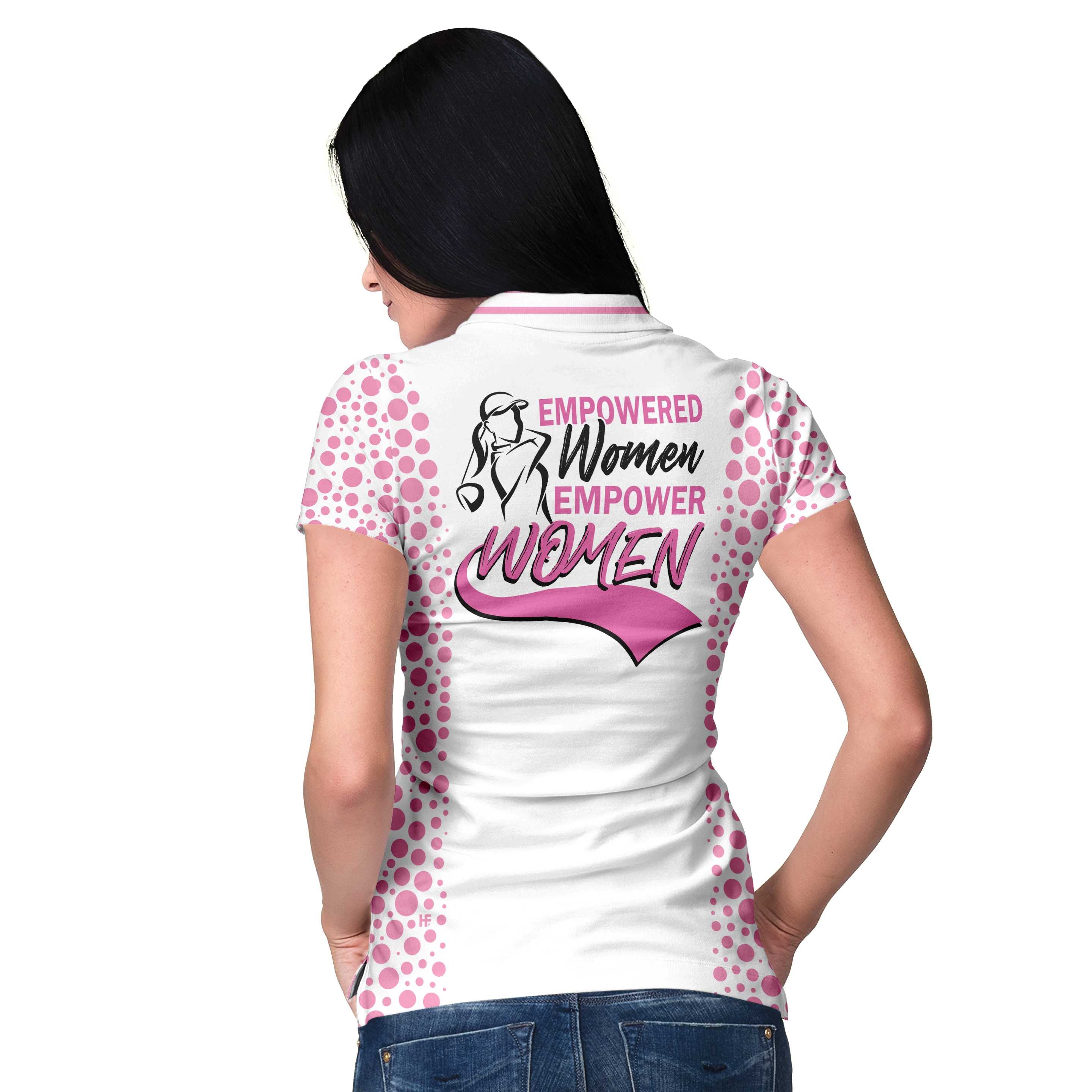 Empowered Women Empower Women Golf Pink Short Sleeve Women Polo Shirt, Golf Shirt For Ladies, Unique Female Golf Gift Coolspod