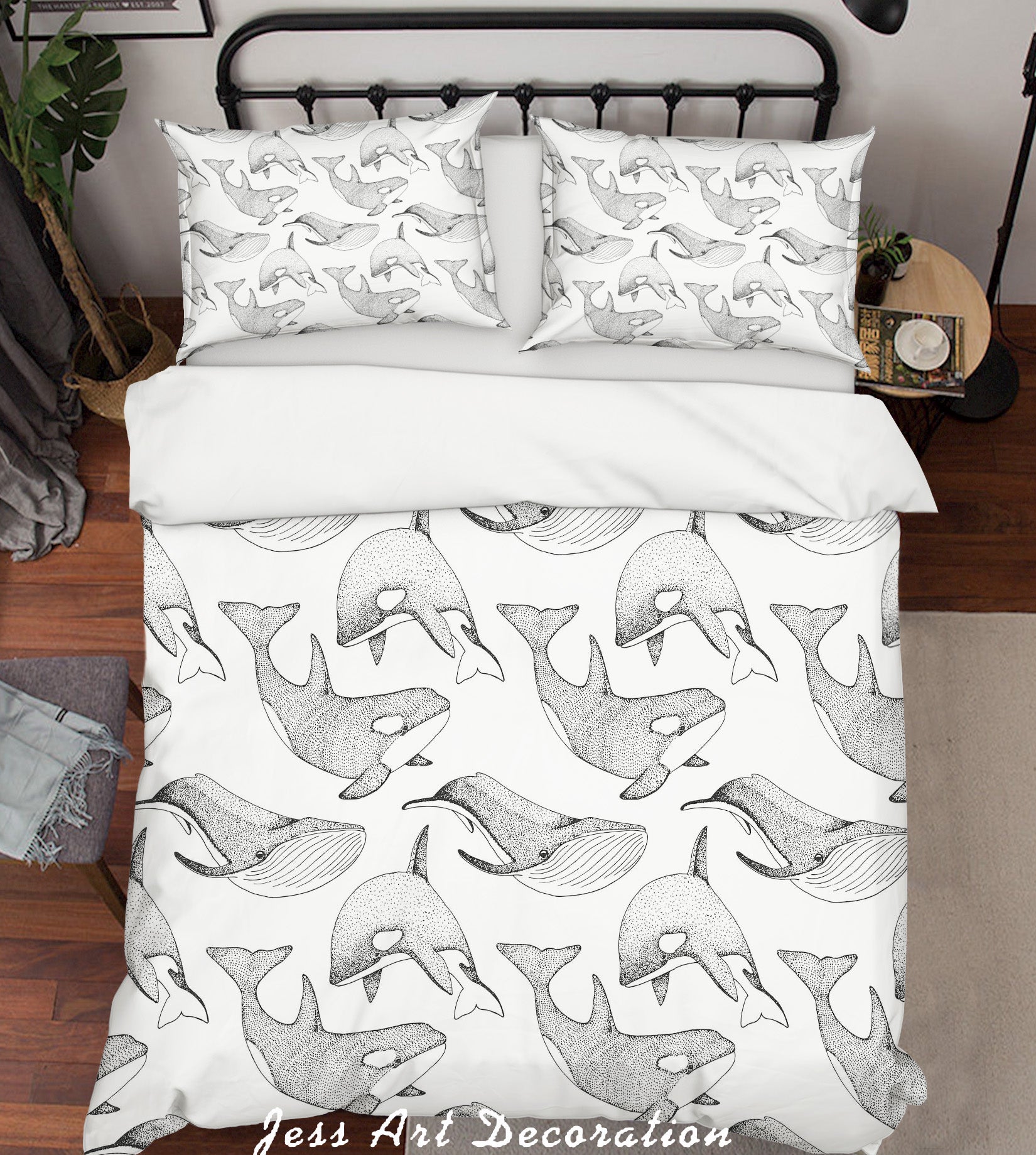 3D Cartoon Dolphin Quilt Cover Set Bedding Set Pillowcases 120