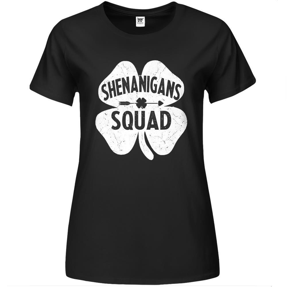 Shenanigans Squad Funny Irish St Patricks Day Shamrock Gift Premium Womens T Shirts