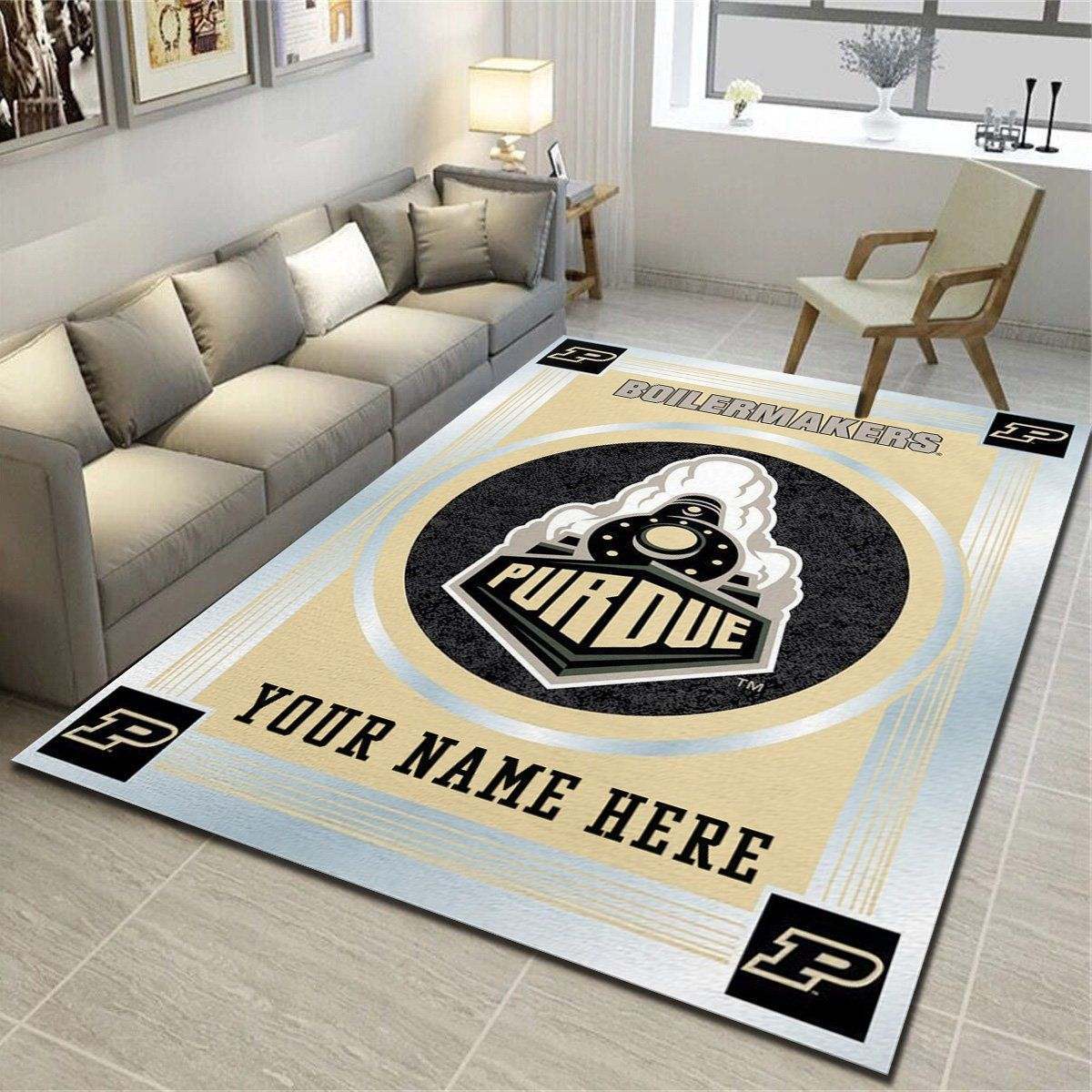 Purdue Boilermakers Personalized Area Rugs, Living Room Bedroom Carpet, Customized Floor Mat Home Decor