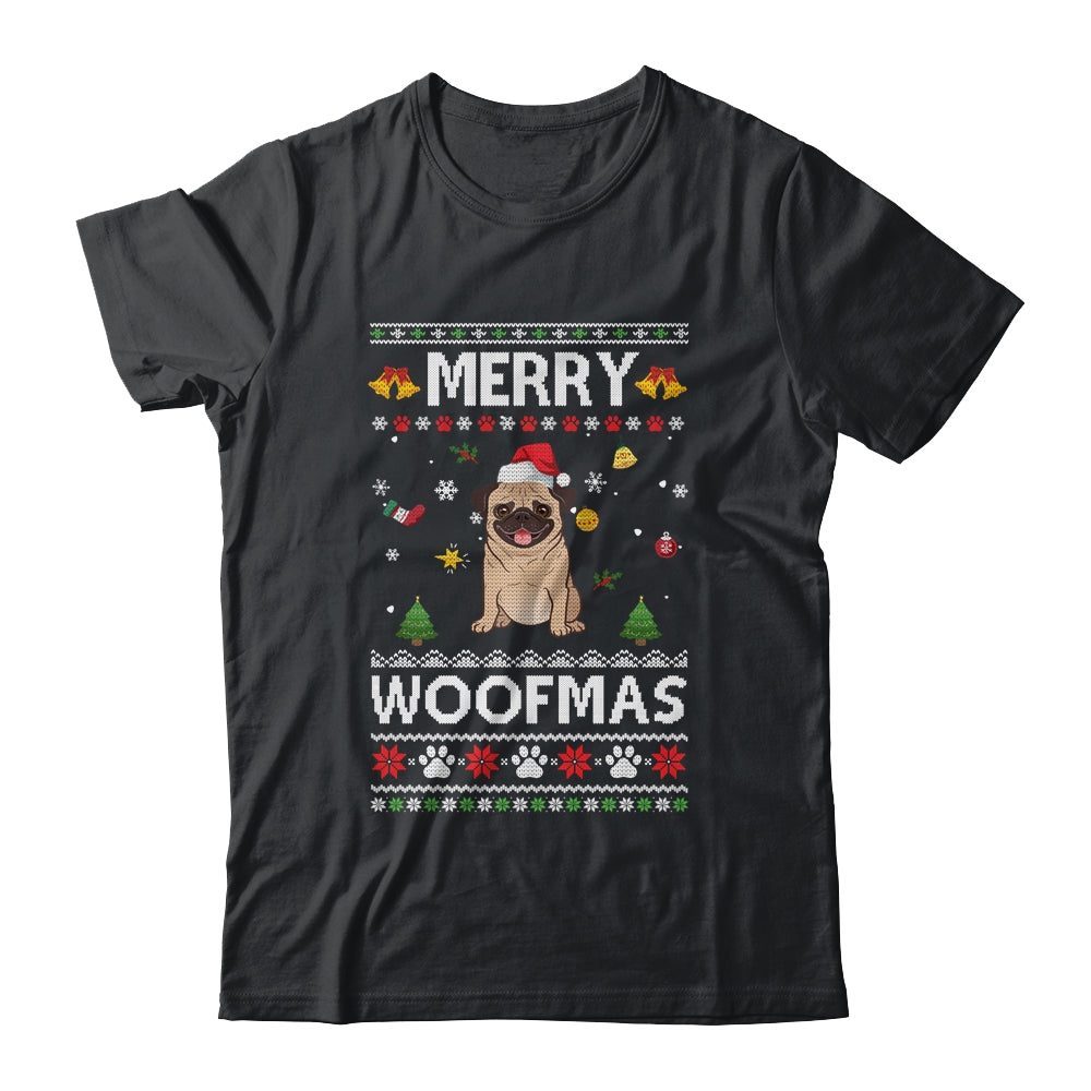 Merry Woofmas Pug Santa Reindeer Ugly Christmas Sweater