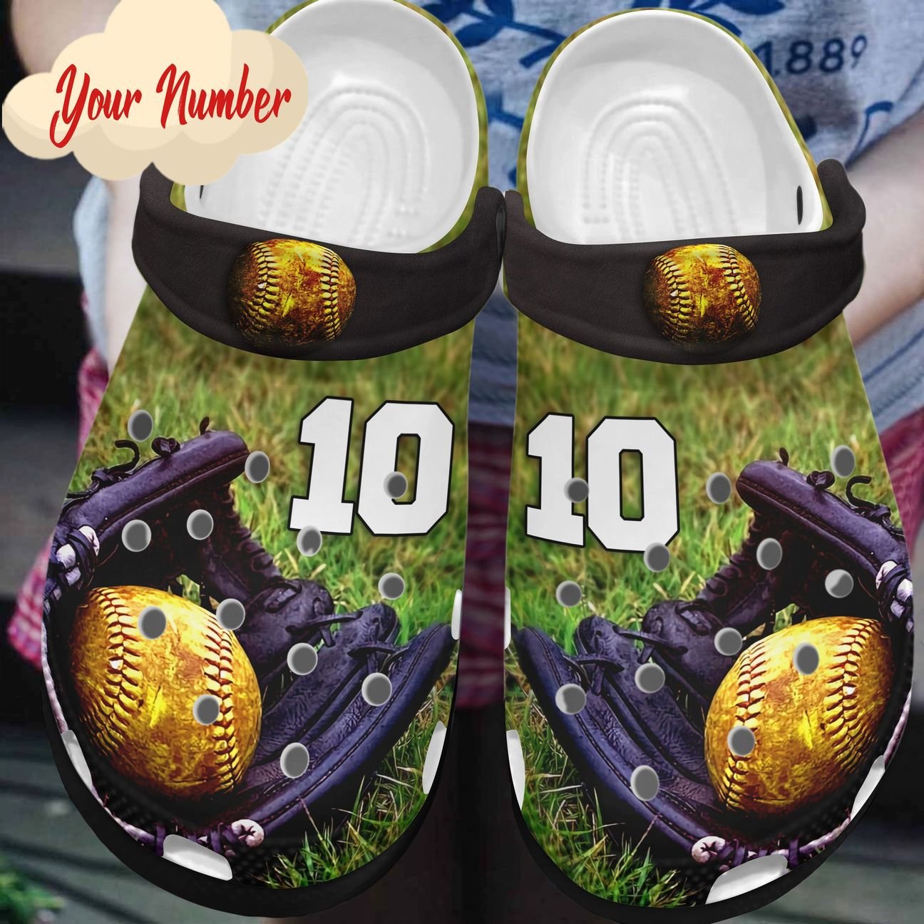 Softball Personalized Clog, Custom Name, Text, Color, Number Fashion Style For Women, Men, Kid, Print 3D Softball Player