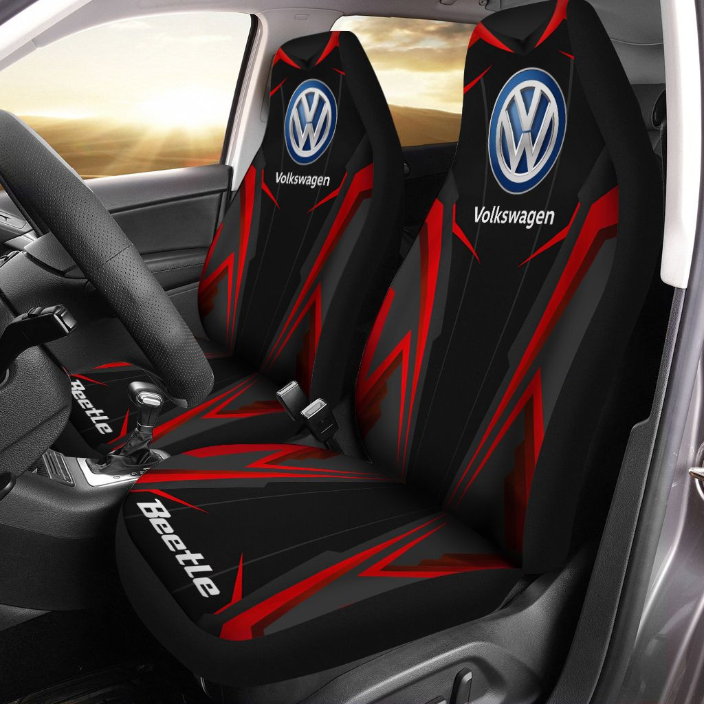 Volkswagen Beetle Car Seat Cover (Set Of 2) Ver 1 (Red)