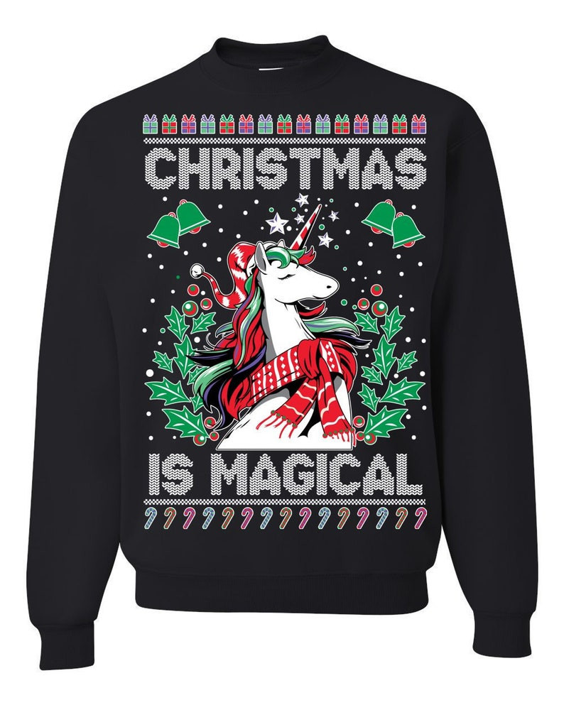 Unicorn Christmas Is Magical Merry Christmas Ugly Sweatshirt, Christmas Ugly Sweater