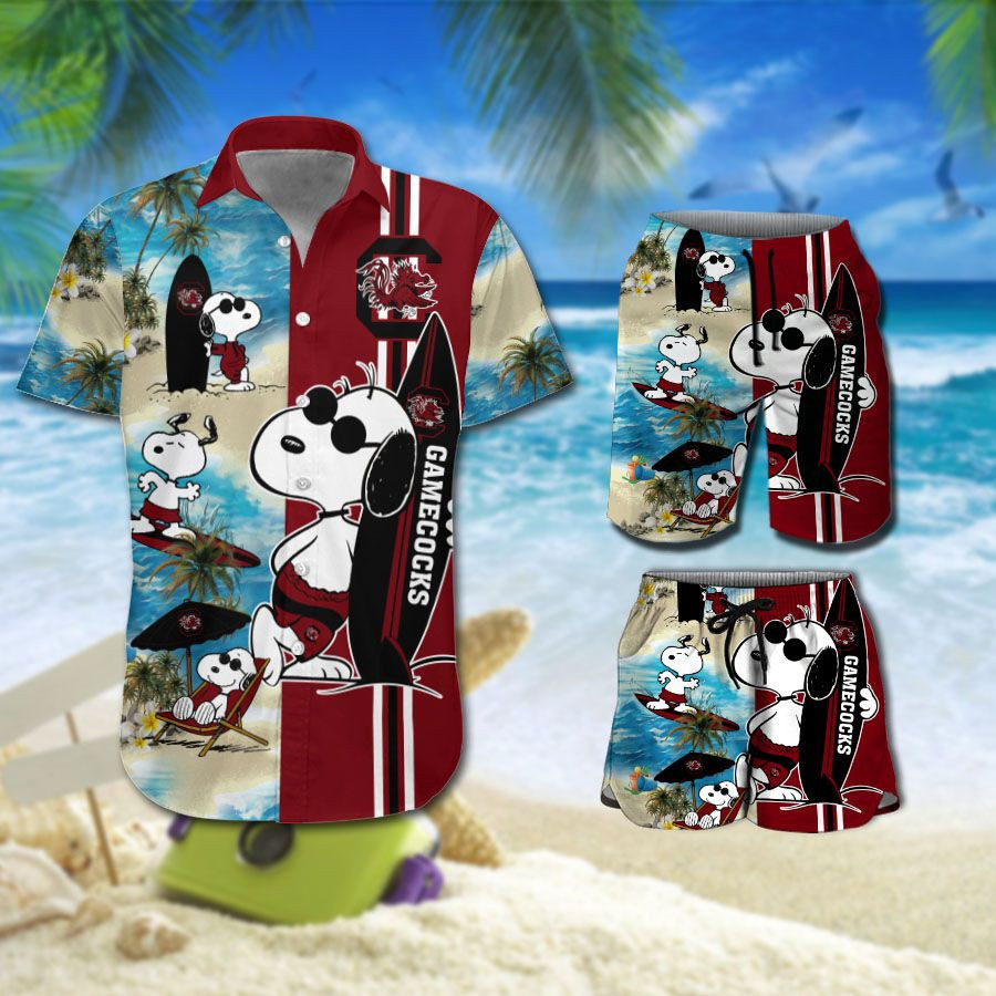 Personalized South Carolina Gamecocks Snoopy All Over Print Combo Hawaii Shirt Ha111809