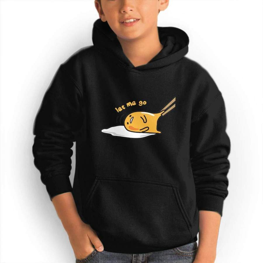 NELOHA Teen Hoodies Japan Gudetama Lazy Egg Hooded Sweatshirt Cool Aesthetic Pullover Hoodie for Boys Girls Teens Black