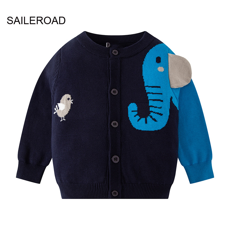 SAILEROAD 2-7Years 2022 New Designs Baby Winter Clothes Elephant Sweaters Cardigan Girls Autumn Kids Pullover Sweater alx