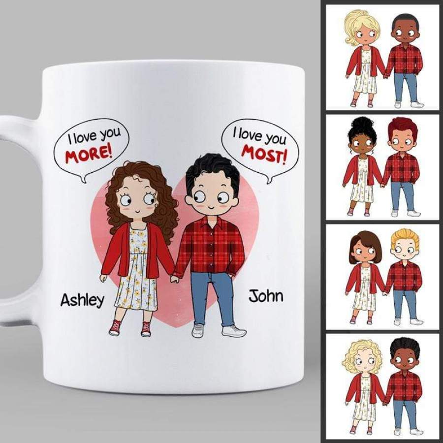 I Love You Chibi Couple Personalized Mug