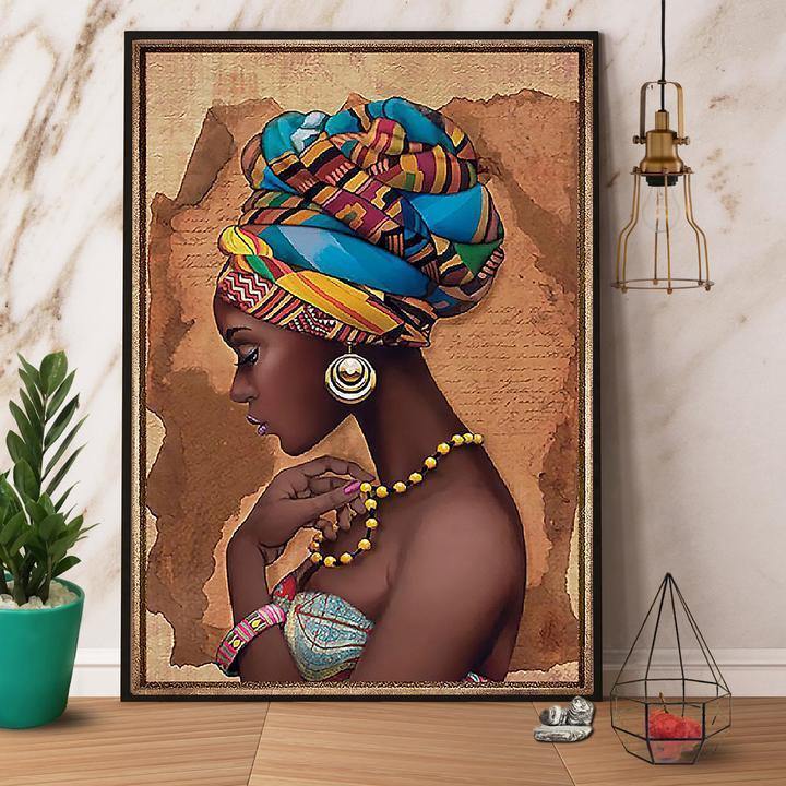 Black Girl African Culture Gift For Family Home Decor Matte Canvas Canvas Prints