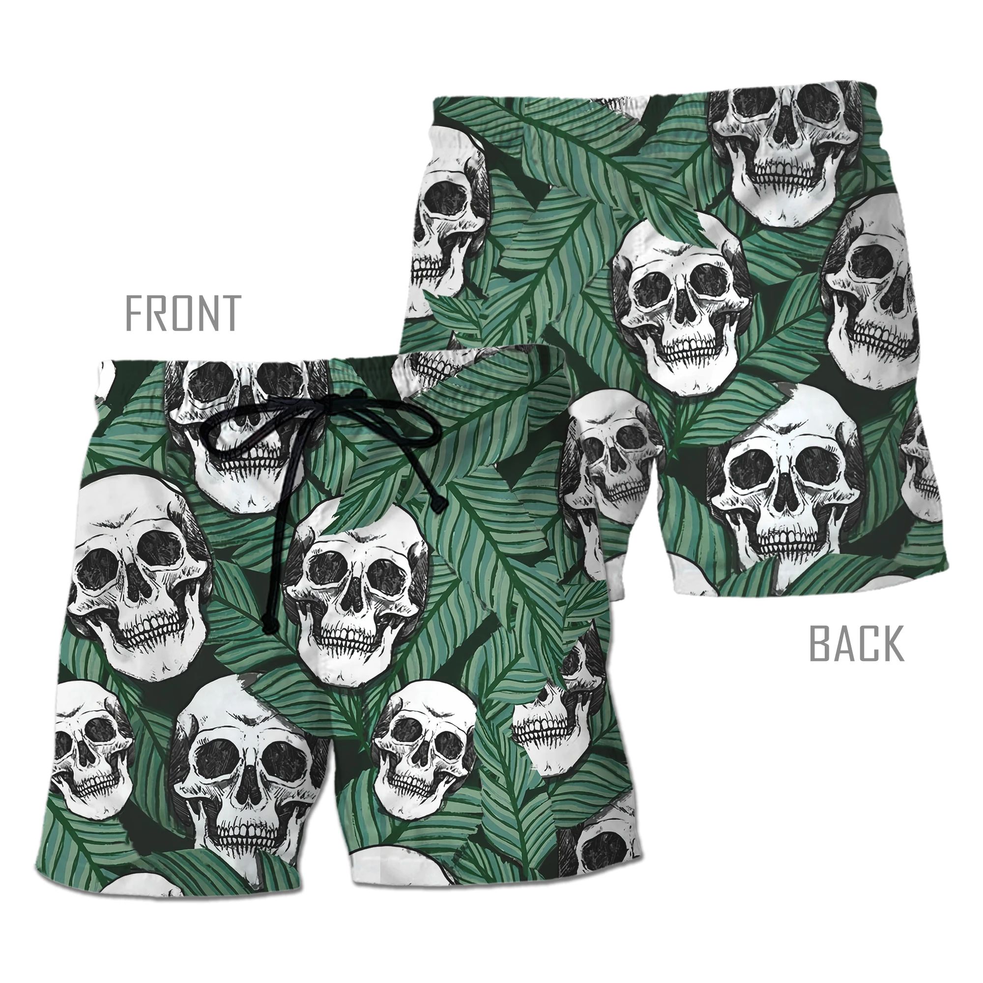 Alohazing Hawaiian Beach Shorts Tropical Skull Ha21684