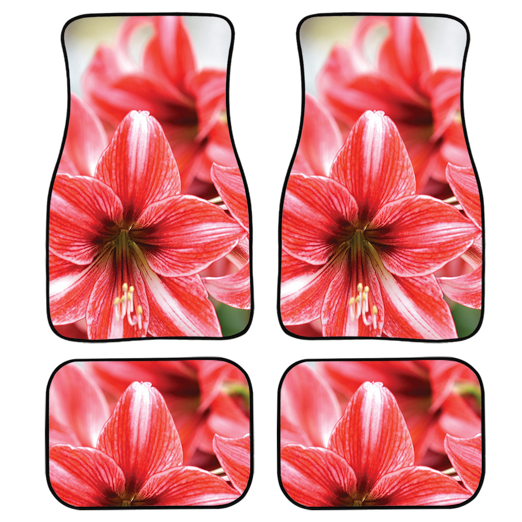 Amaryllis Flower Print Front And Back Car Floor Mats, Front Car Mat