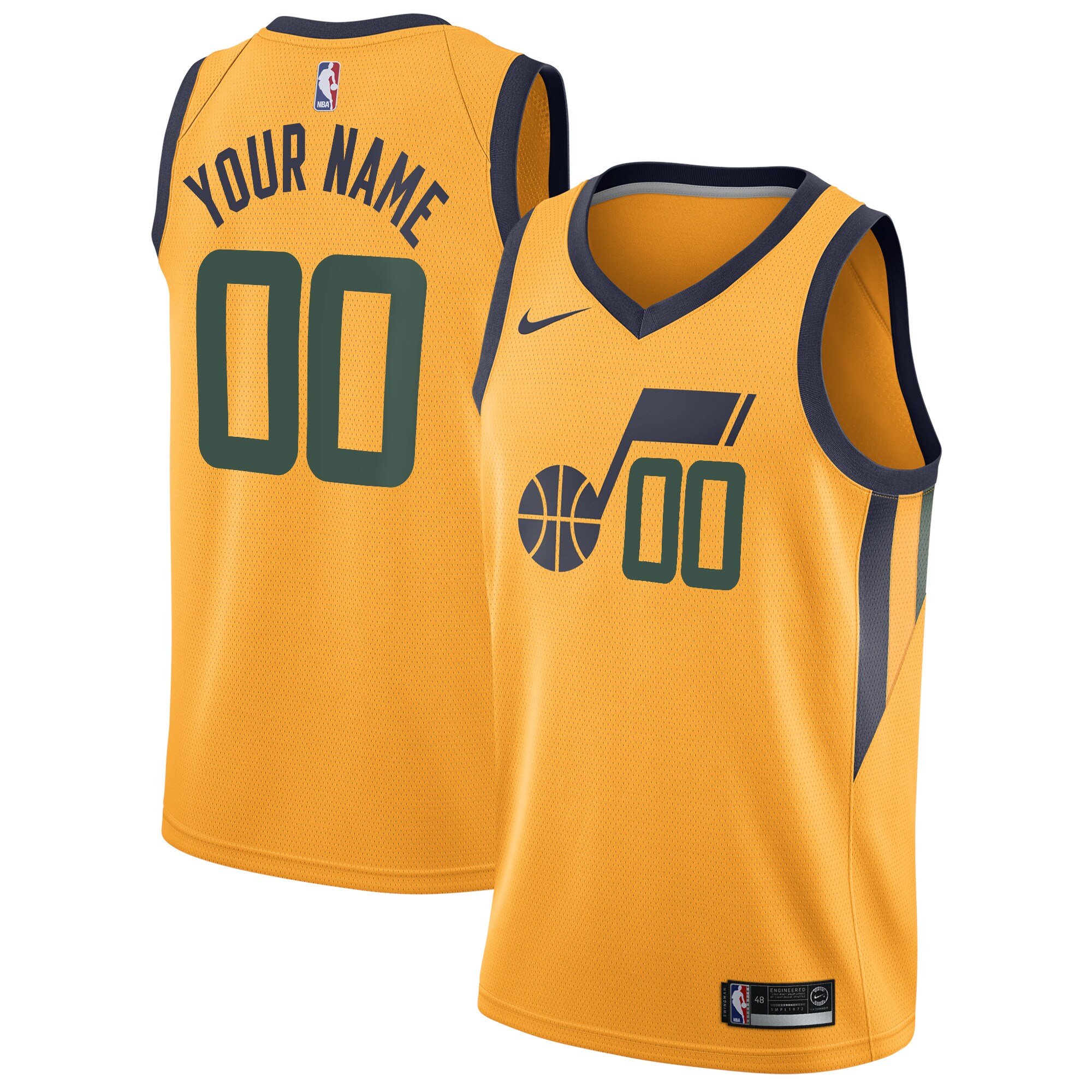 Utah Jazz Swingman Custom Jersey – Statement Edition – Gold