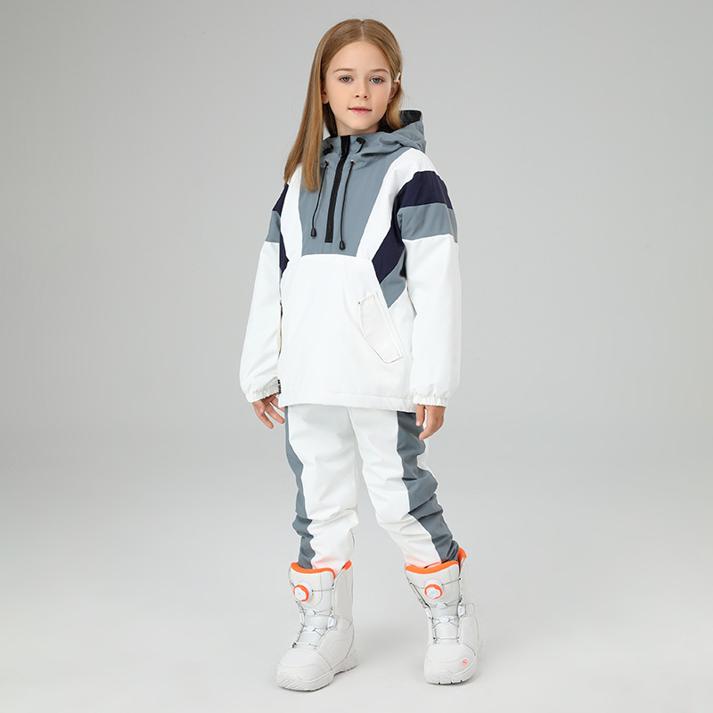 2022 New Winter Children Ski Set Girl Warm Snowboard Jacket Boy Windproof Waterproof Ski Suit Overalls alx