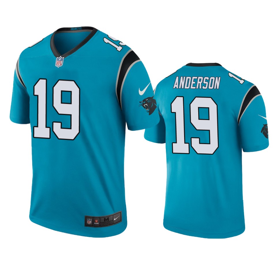 Carolina Panthers Robby Anderson Blue Color Rush Legend Jersey