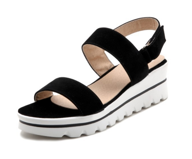 Buckle Platform Sandals Women Candy Colors Wedges Shoes Woman