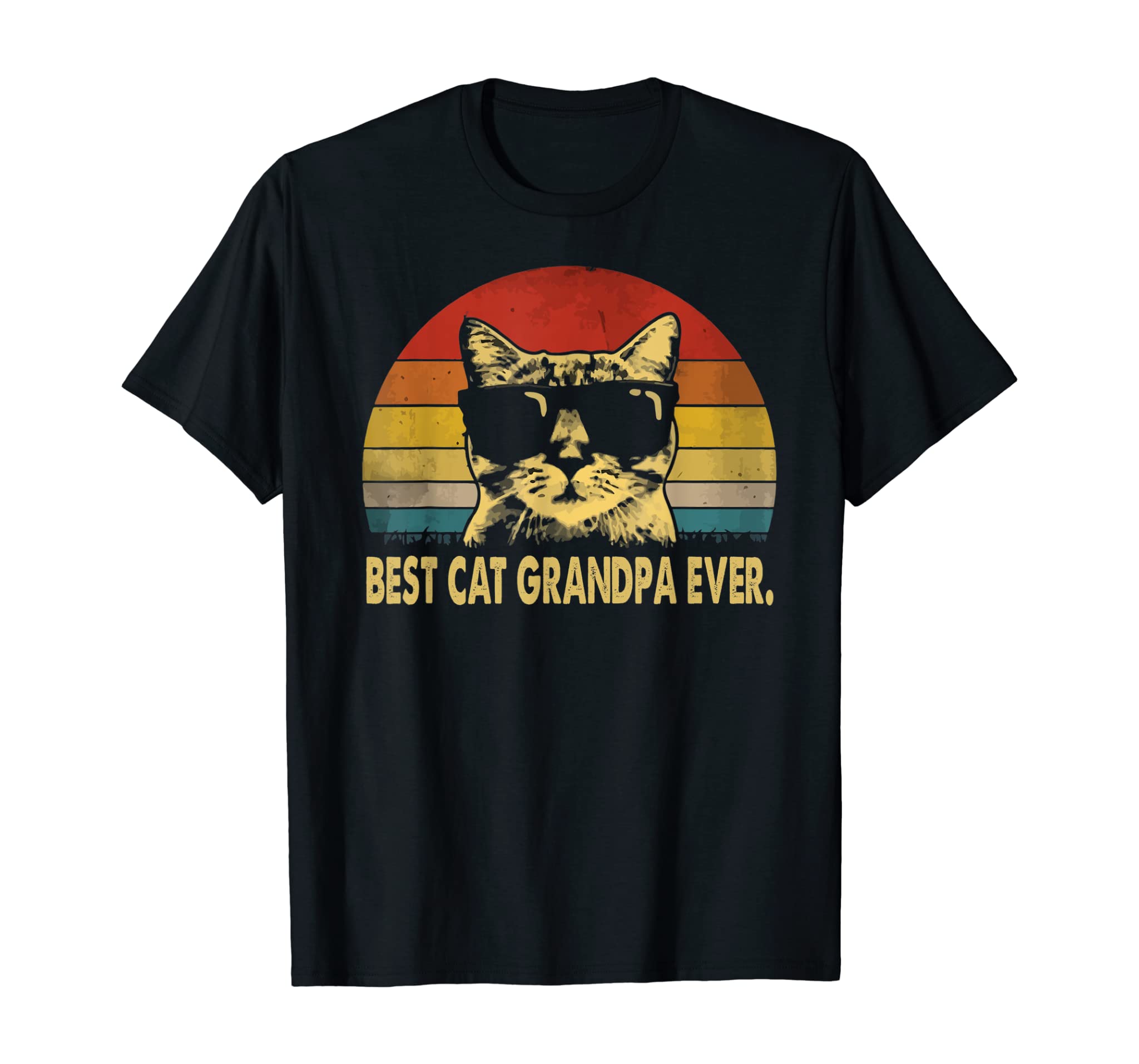 Best cat grandpa ever vintage t shirt father’s day tee T-Shirt