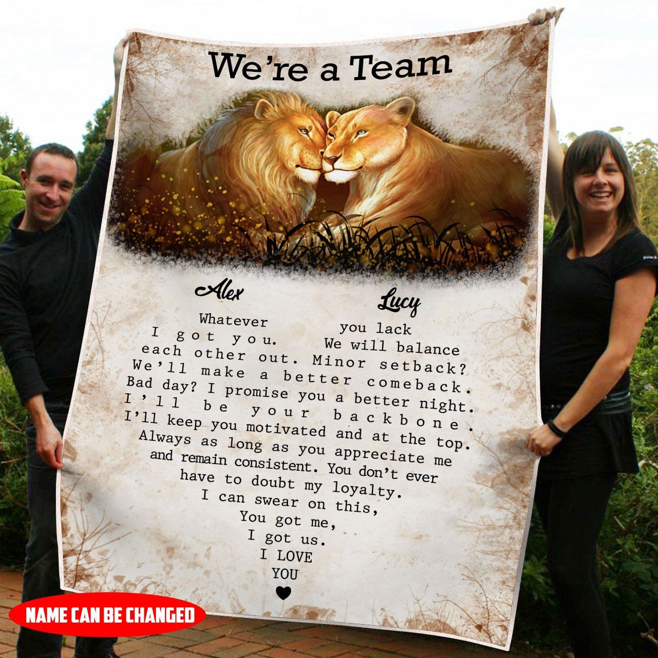 We’Re A Team Lion Personalized Fleece Blanket Nvl-21Sh007