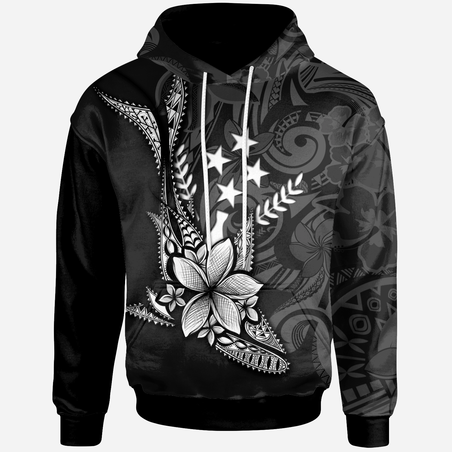 Kosrae State Hoodie – Fish With Plumeria Flowers Style – BN01