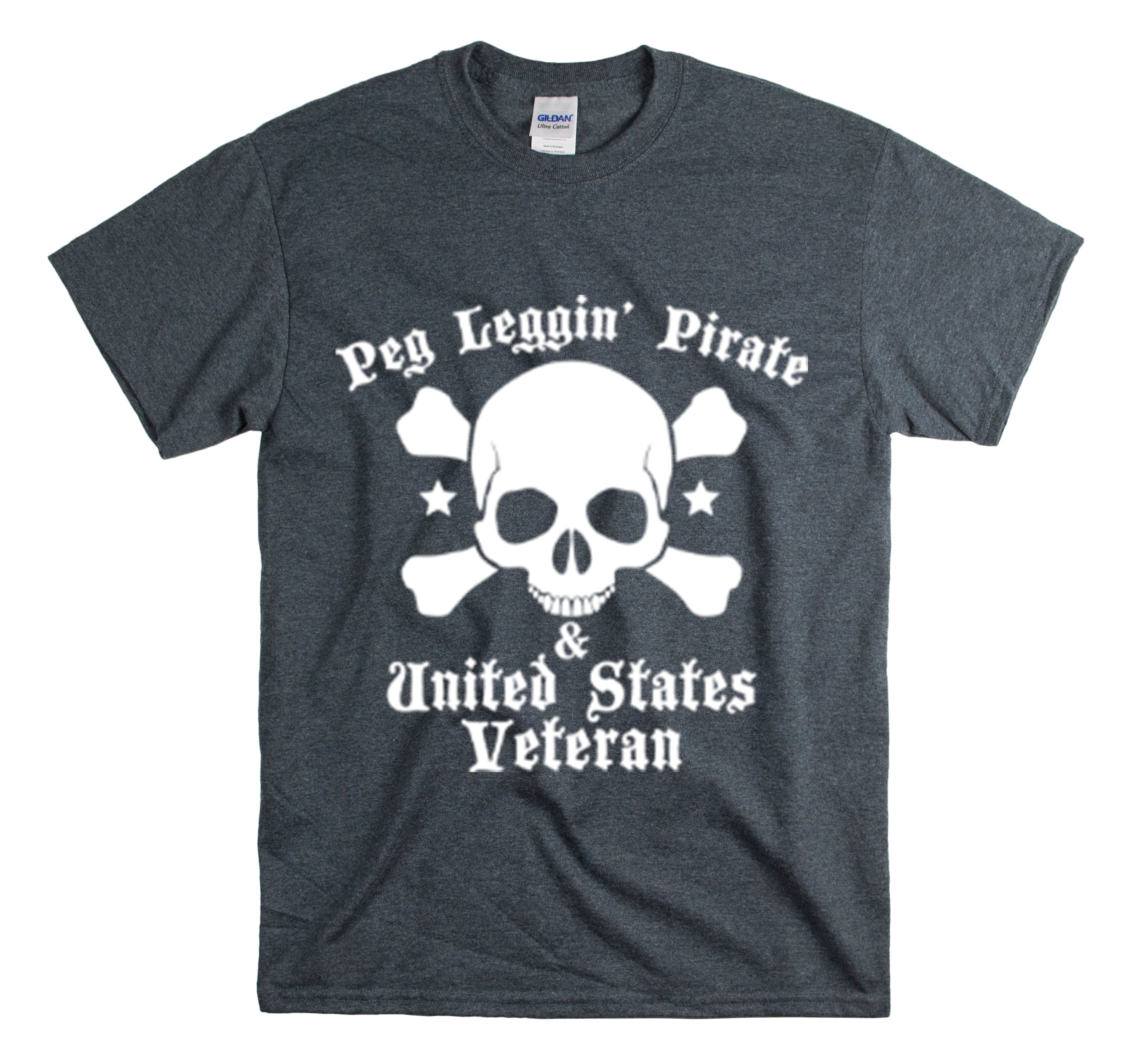 Shirt Funny Peg Leggin’ Pirate & Us Veteran Support Amputee Comfortable Patriotic T-Shirt Unisex Heavy Cotton Tee