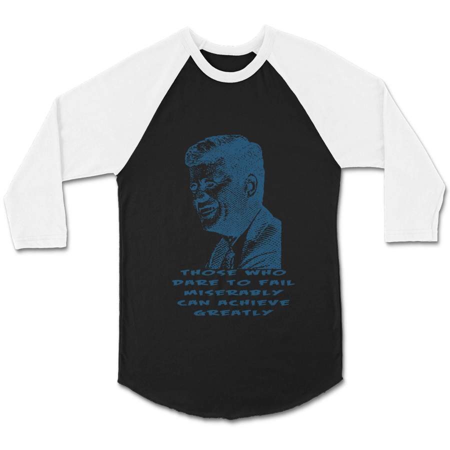 Jfk Graphic Kennedy President Best Vintage CPY Unisex 3/4 Sleeve Baseball Tee T-Shirt