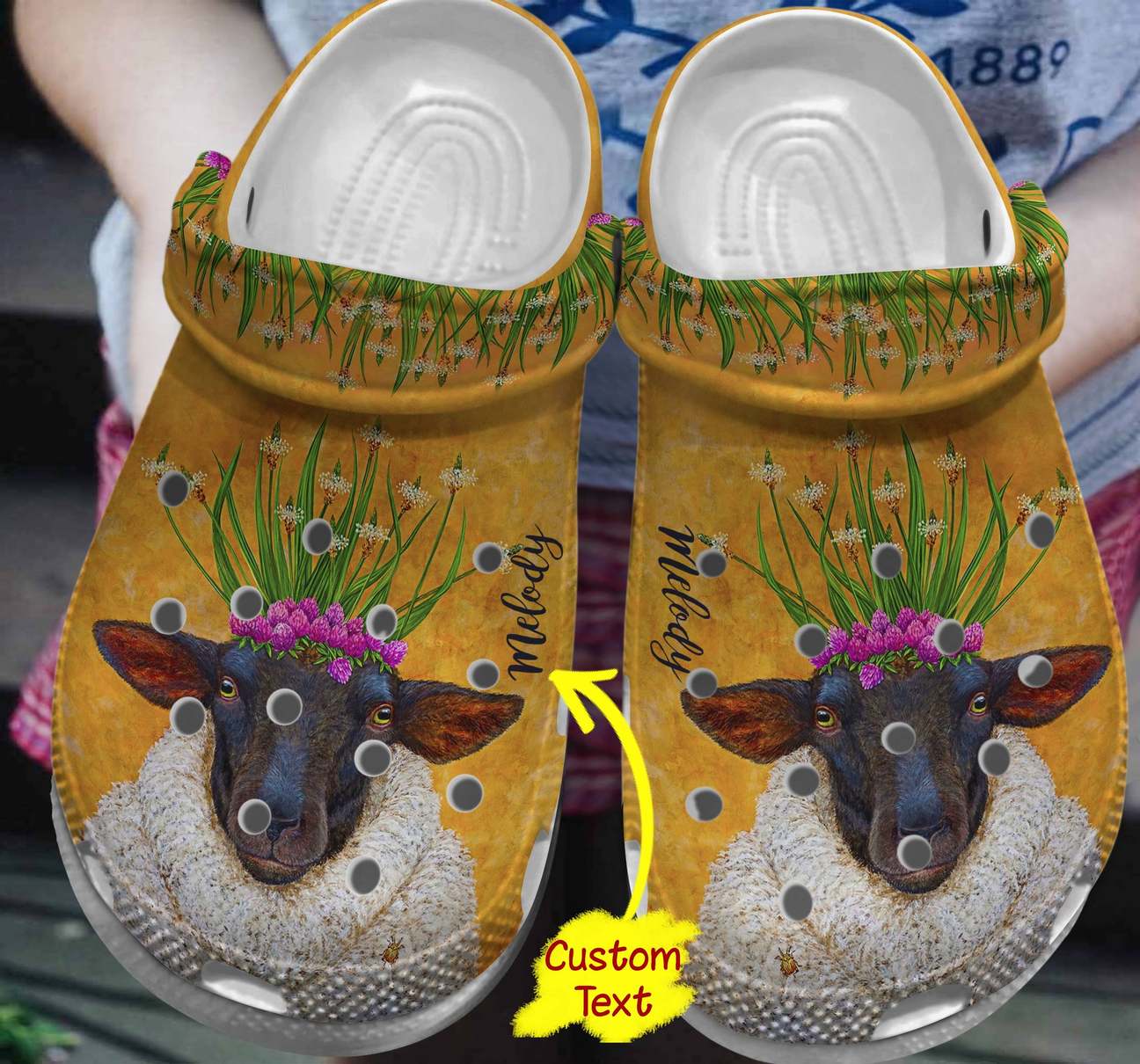 Sheep Personalized Clog, Custom Name, Text, Color, Number Fashion Style For Women, Men, Kid, Print 3D Sheep Lady