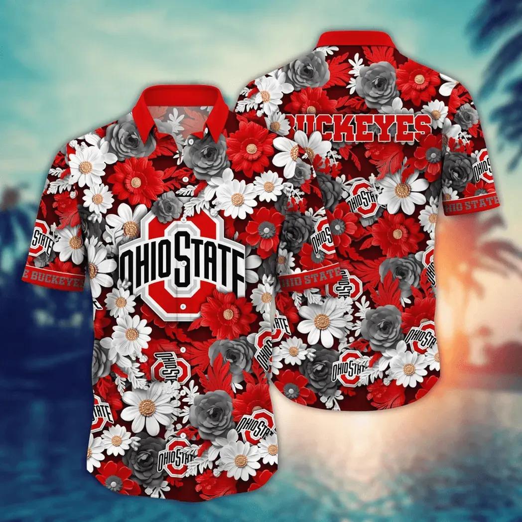 Ohio State Buckeyes Style Hot Trending Summer Ncaa Flower Aloha Hawaiian Shirt 8, Ncaa Hawaiian Shirt