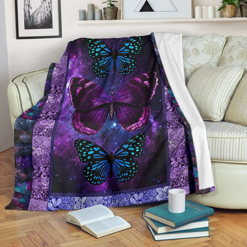 Butterfly Purple Galaxy Blanket Gift For Butterfly Lovers Birthday Gift Home Decor Bedding Couch Sofa Soft And Comfy Cozy