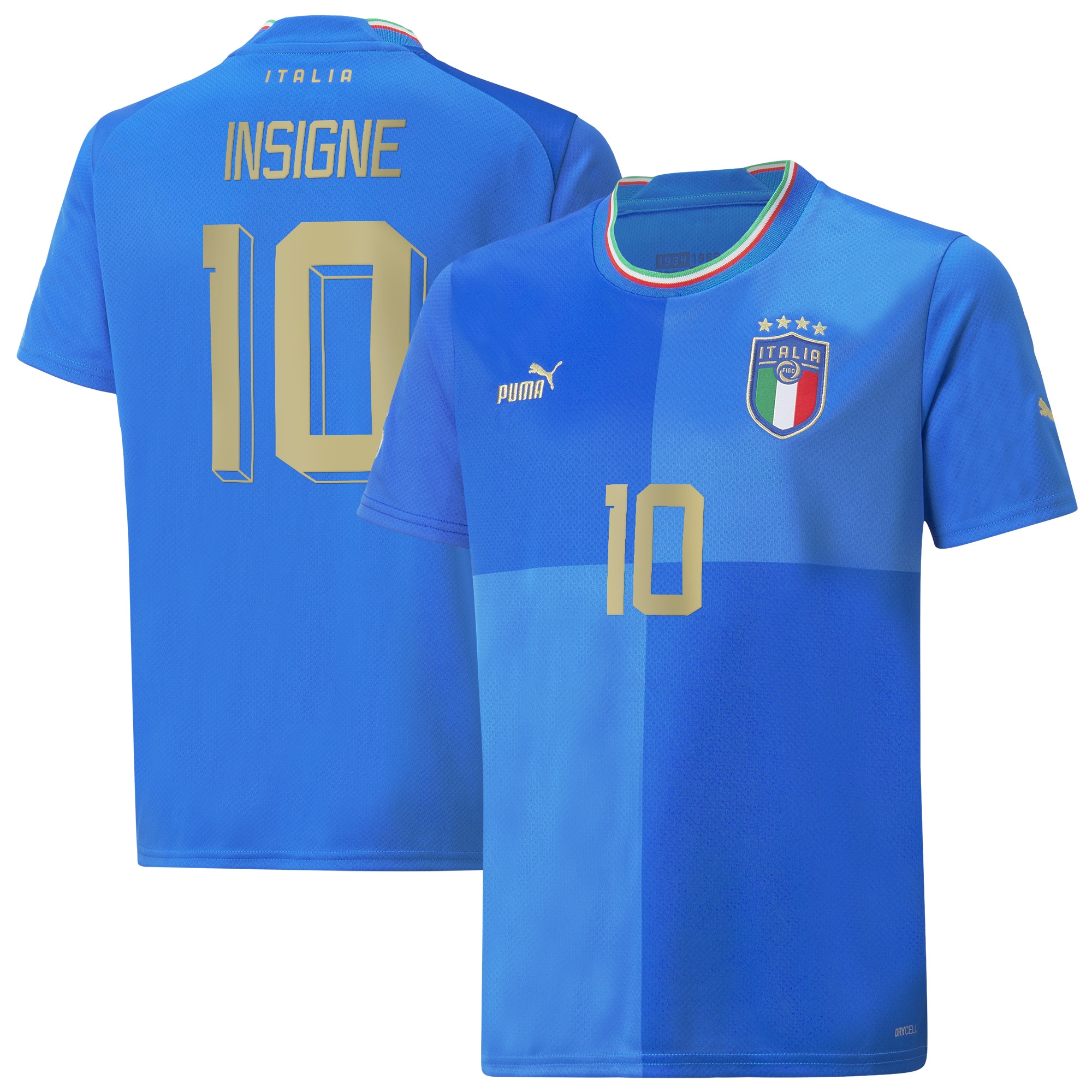 Lorenzo Insigne Italy National Team Youth 2022/23 Home Replica Player Jersey – Blue