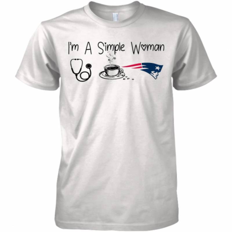 I'M A Simple Woman Nurse Coffee New England Patriots Premium Men's T-Shirt