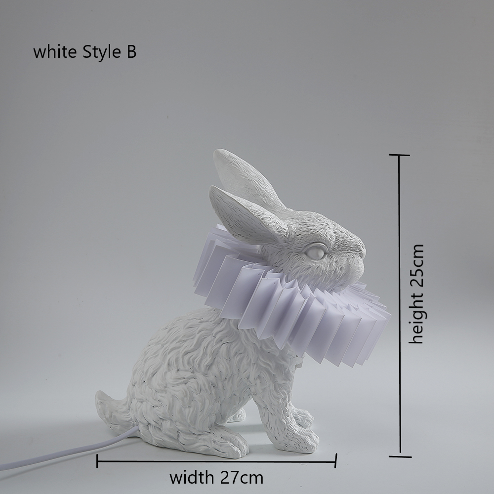 Nordic Resin Rabbit Scarf Led Table Lamp modern Living Room Children Bedroom Bedside Lamp Art Creative Decor Desk Light Fixtures alx