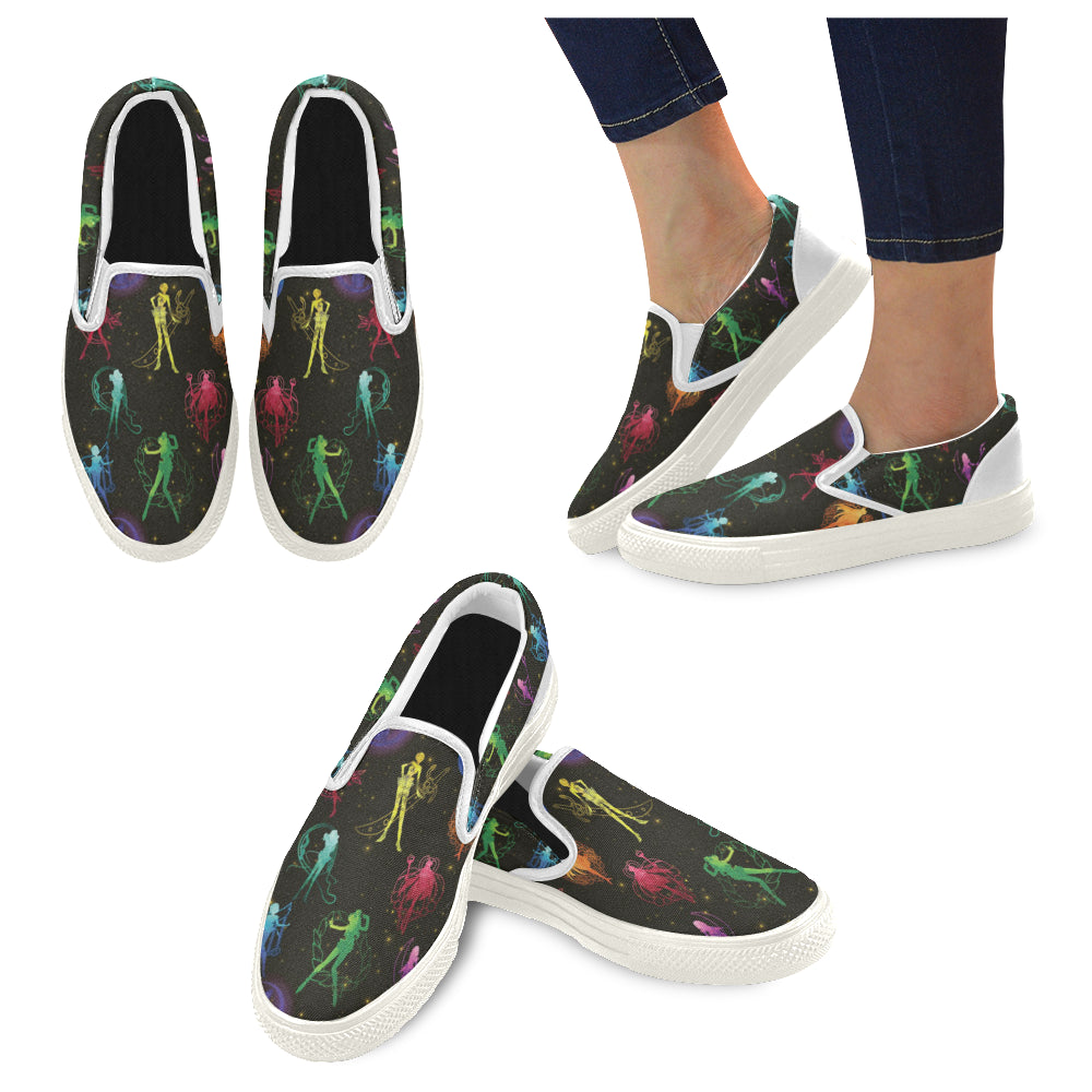 All Sailor Soldiers White Women’s Slip-on Canvas Shoes